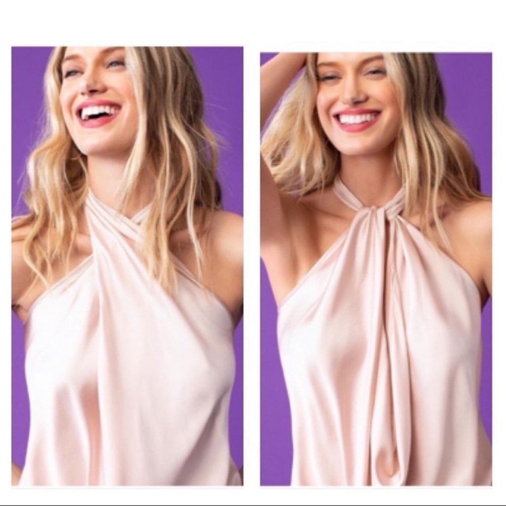 Ramy Brook Harriet 6-Way Halter Top in Mulberry. - Picture 6 of 9